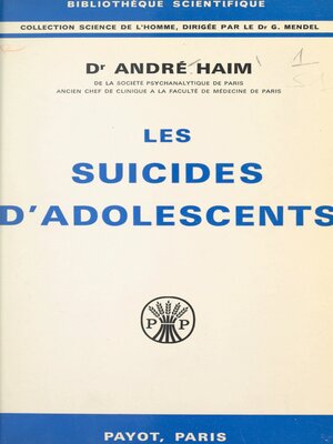 cover image of Les suicides d'adolescents